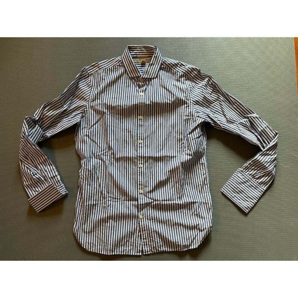Banana Republic Heritage Blue Stripe French Cuff Shirt Medium Mens